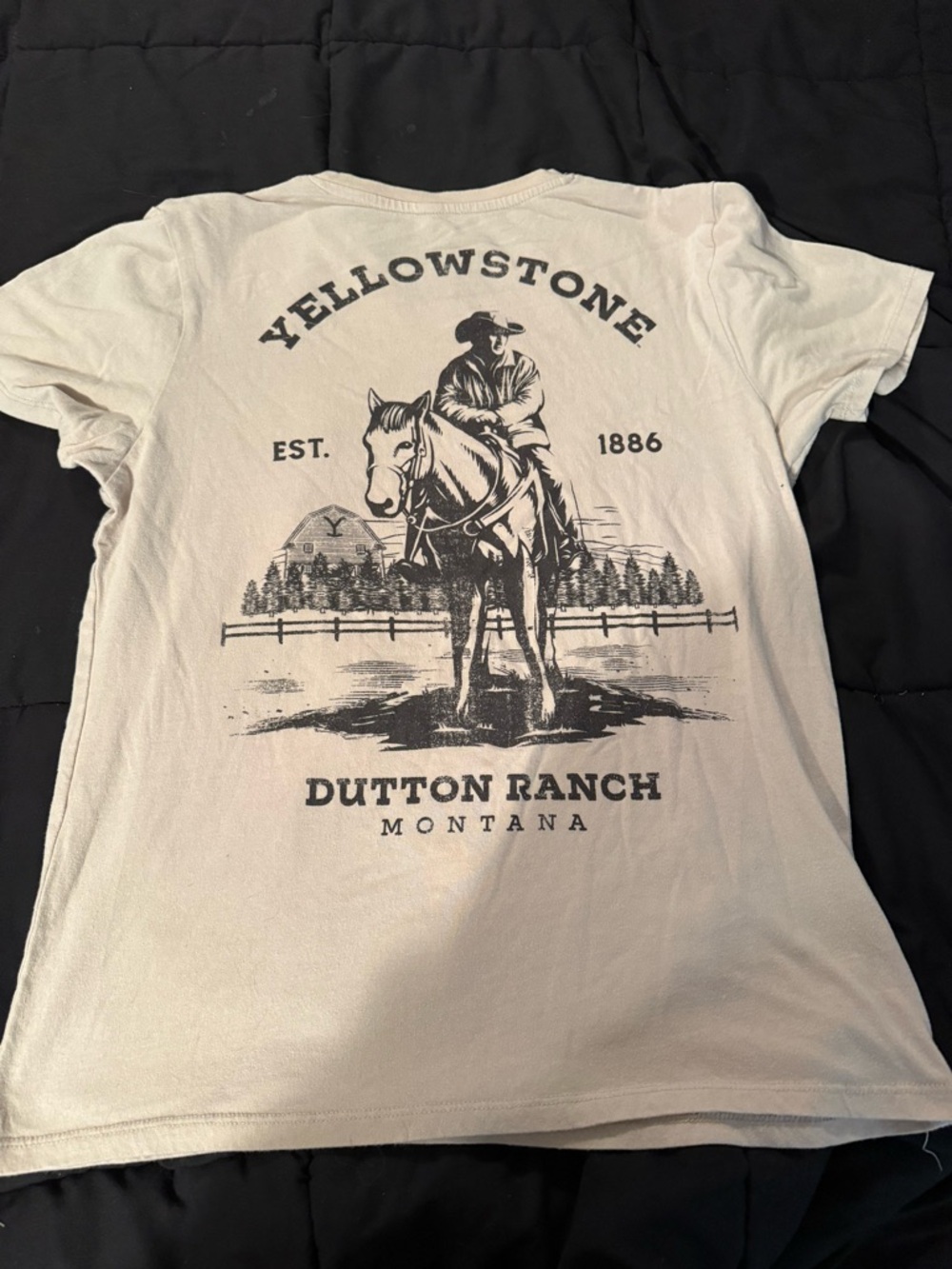 Yellowstone Dutton Ranch Graphic Tee - Cream